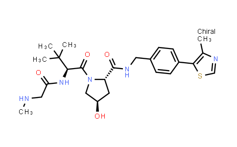 MC854487 | 2361118-08-1 | (2S,4R)-1-[(2S)-3,3-dimethyl-2-[[2-(methylamino)acetyl]amino]butanoyl]-4-hydroxy-N-[[4-(4-methylthiazol-5-yl)phenyl]methyl]pyrrolidine-2-carboxamide