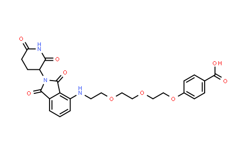 MC854653 | 2688099-67-2 | 4-[2-[2-[2-[[2-(2,6-dioxo-3-piperidyl)-1,3-dioxo-isoindolin-4-yl]amino]ethoxy]ethoxy]ethoxy]benzoic acid