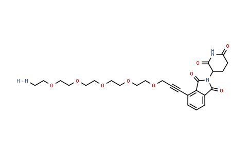DY854695 | 2460263-15-2 | 4-[3-[2-[2-[2-[2-(2-aminoethoxy)ethoxy]ethoxy]ethoxy]ethoxy]prop-1-ynyl]-2-(2,6-dioxo-3-piperidyl)isoindoline-1,3-dione