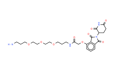 1799711-28-6 | N-[3-[2-[2-(3-aminopropoxy)ethoxy]ethoxy]propyl]-2-[2-(2,6-dioxo-3-piperidyl)-1,3-dioxo-isoindolin-4-yl]oxy-acetamide