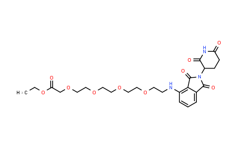 MC854724 | 2360529-71-9 | ethyl 2-[2-[2-[2-[2-[[2-(2,6-dioxo-3-piperidyl)-1,3-dioxo-isoindolin-4-yl]amino]ethoxy]ethoxy]ethoxy]ethoxy]acetate
