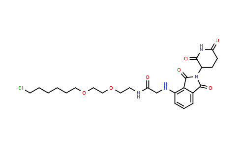 MC854741 | 2408830-78-2 | N-[2-[2-(6-chlorohexoxy)ethoxy]ethyl]-2-[[2-(2,6-dioxo-3-piperidyl)-1,3-dioxo-isoindolin-4-yl]amino]acetamide