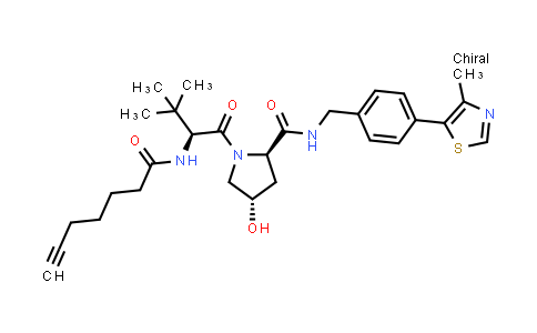MC854751 | 2703831-79-0 | (2R,4S)-1-[(2S)-2-(hept-6-ynoylamino)-3,3-dimethyl-butanoyl]-4-hydroxy-N-[[4-(4-methylthiazol-5-yl)phenyl]methyl]pyrrolidine-2-carboxamide