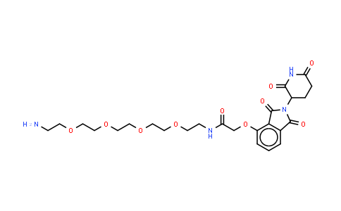 1957236-22-4 | N-[2-[2-[2-[2-(2-aminoethoxy)ethoxy]ethoxy]ethoxy]ethyl]-2-[2-(2,6-dioxo-3-piperidyl)-1,3-dioxo-isoindolin-4-yl]oxy-acetamide