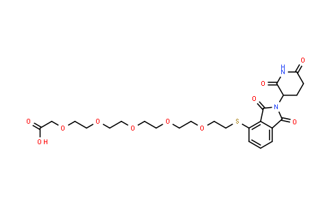 2378582-20-6 | 2-[2-[2-[2-[2-[2-[2-(2,6-dioxo-3-piperidyl)-1,3-dioxo-isoindolin-4-yl]sulfanylethoxy]ethoxy]ethoxy]ethoxy]ethoxy]acetic acid