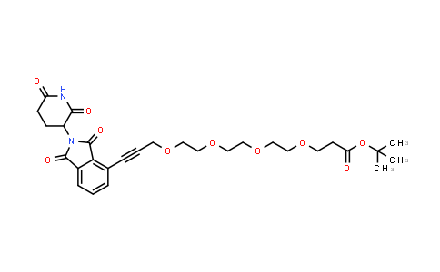 MC854917 | 2688099-89-8 | tert-butyl 3-[2-[2-[2-[3-[2-(2,6-dioxo-3-piperidyl)-1,3-dioxo-isoindolin-4-yl]prop-2-ynoxy]ethoxy]ethoxy]ethoxy]propanoate