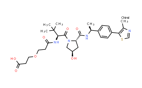 CAS No. 2415653-26-6, 3-[3-[[(1S)-1-[(2S,4R)-4-hydroxy-2-[[(1S)-1-[4-(4-methylthiazol-5-yl)phenyl]ethyl]carbamoyl]pyrrolidine-1-carbonyl]-2,2-dimethyl-propyl]amino]-3-oxo-propoxy]propanoic acid