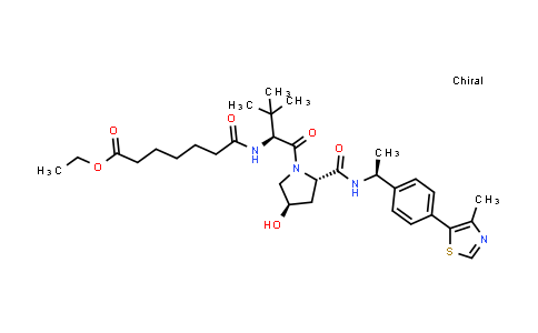 MC855116 | 2639528-48-4 | ethyl 7-[[(1S)-1-[(2S,4R)-4-hydroxy-2-[[(1S)-1-[4-(4-methylthiazol-5-yl)phenyl]ethyl]carbamoyl]pyrrolidine-1-carbonyl]-2,2-dimethyl-propyl]amino]-7-oxo-heptanoate