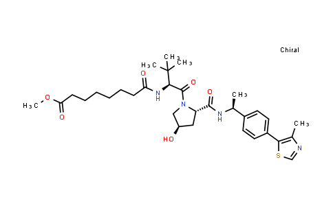 2471968-10-0 | methyl 8-[[(1S)-1-[(2S,4R)-4-hydroxy-2-[[(1S)-1-[4-(4-methylthiazol-5-yl)phenyl]ethyl]carbamoyl]pyrrolidine-1-carbonyl]-2,2-dimethyl-propyl]amino]-8-oxo-octanoate