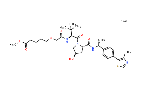MC855131 | 2378260-48-9 | methyl 5-[2-[[(1S)-1-[(2S,4R)-4-hydroxy-2-[[(1S)-1-[4-(4-methylthiazol-5-yl)phenyl]ethyl]carbamoyl]pyrrolidine-1-carbonyl]-2,2-dimethyl-propyl]amino]-2-oxo-ethoxy]pentanoate
