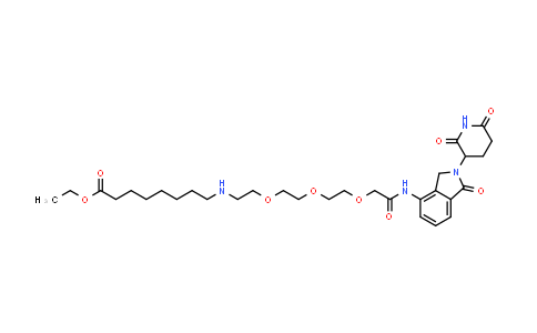 2745150-35-8 | ethyl 8-[2-[2-[2-[2-[[2-(2,6-dioxo-3-piperidyl)-1-oxo-isoindolin-4-yl]amino]-2-oxo-ethoxy]ethoxy]ethoxy]ethylamino]octanoate