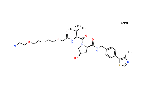 MC855152 | 2722611-20-1 | (2R,4R)-1-[(2S)-2-[[2-[2-[2-(2-aminoethoxy)ethoxy]ethoxy]acetyl]amino]-3,3-dimethyl-butanoyl]-4-hydroxy-N-[[4-(4-methylthiazol-5-yl)phenyl]methyl]pyrrolidine-2-carboxamide