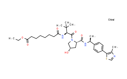 MC855181 | 2380273-46-9 | ethyl 8-[[(1S)-1-[(2S,4S)-4-hydroxy-2-[[(1S)-1-[4-(4-methylthiazol-5-yl)phenyl]ethyl]carbamoyl]pyrrolidine-1-carbonyl]-2,2-dimethyl-propyl]amino]-8-oxo-octanoate