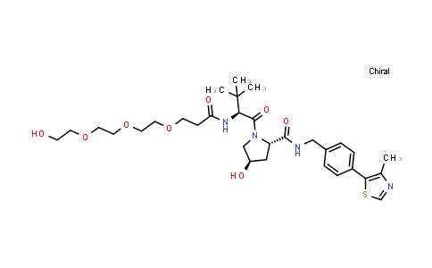 MC855209 | 2940861-93-6 | (2S,4R)-4-hydroxy-1-[(2S)-2-[3-[2-[2-(2-hydroxyethoxy)ethoxy]ethoxy]propanoylamino]-3,3-dimethyl-butanoyl]-N-[[4-(4-methylthiazol-5-yl)phenyl]methyl]pyrrolidine-2-carboxamide