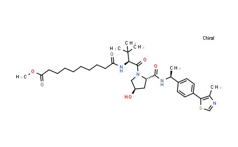MC855231 | 2471968-11-1 | methyl 10-[[(1S)-1-[(2S,4R)-4-hydroxy-2-[[(1S)-1-[4-(4-methylthiazol-5-yl)phenyl]ethyl]carbamoyl]pyrrolidine-1-carbonyl]-2,2-dimethyl-propyl]amino]-10-oxo-decanoate