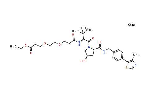 2417370-00-2 | ethyl 3-[2-[3-[[(1S)-1-[(2S,4R)-4-hydroxy-2-[[4-(4-methylthiazol-5-yl)phenyl]methylcarbamoyl]pyrrolidine-1-carbonyl]-2,2-dimethyl-propyl]amino]-3-oxo-propoxy]ethoxy]propanoate