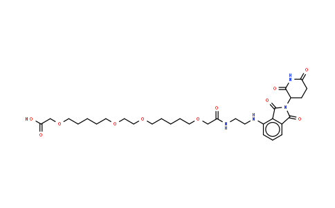 DY855250 | 2351103-63-2 | 2-[5-[2-[5-[2-[2-[[2-(2,6-dioxo-3-piperidyl)-1,3-dioxo-isoindolin-4-yl]amino]ethylamino]-2-oxo-ethoxy]pentoxy]ethoxy]pentoxy]acetic acid