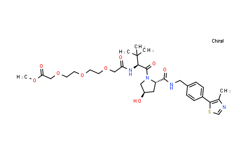 2360516-56-7 | methyl 2-[2-[2-[2-[[(1S)-1-[(2S,4R)-4-hydroxy-2-[[4-(4-methylthiazol-5-yl)phenyl]methylcarbamoyl]pyrrolidine-1-carbonyl]-2,2-dimethyl-propyl]amino]-2-oxo-ethoxy]ethoxy]ethoxy]acetate