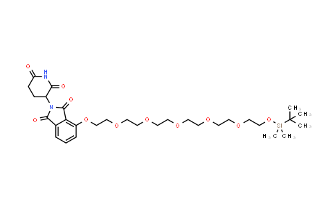 DY855267 | 2484091-05-4 | 4-[2-[2-[2-[2-[2-[2-[tert-butyl(dimethyl)silyl]oxyethoxy]ethoxy]ethoxy]ethoxy]ethoxy]ethoxy]-2-(2,6-dioxo-3-piperidyl)isoindoline-1,3-dione