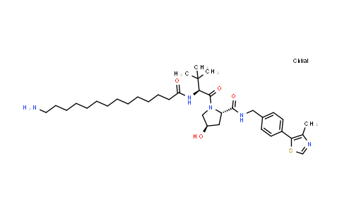 CAS No. 2451247-93-9, (2S,4R)-1-[(2S)-2-(14-aminotetradecanoylamino)-3,3-dimethyl-butanoyl]-4-hydroxy-N-[[4-(4-methylthiazol-5-yl)phenyl]methyl]pyrrolidine-2-carboxamide