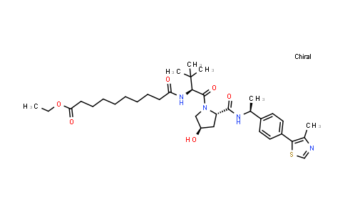 2380273-42-5 | ethyl 10-[[(1S)-1-[(2S,4R)-4-hydroxy-2-[[(1S)-1-[4-(4-methylthiazol-5-yl)phenyl]ethyl]carbamoyl]pyrrolidine-1-carbonyl]-2,2-dimethyl-propyl]amino]-10-oxo-decanoate
