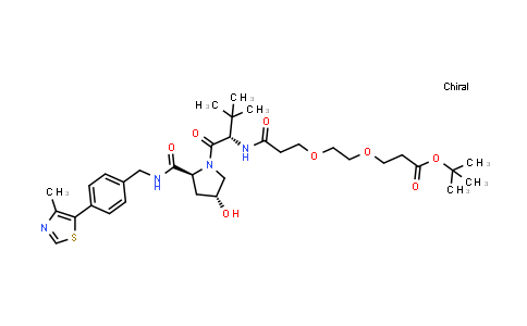 2688099-70-7 | tert-butyl 3-[2-[3-[[(1S)-1-[(2S,4R)-4-hydroxy-2-[[4-(4-methylthiazol-5-yl)phenyl]methylcarbamoyl]pyrrolidine-1-carbonyl]-2,2-dimethyl-propyl]amino]-3-oxo-propoxy]ethoxy]propanoate