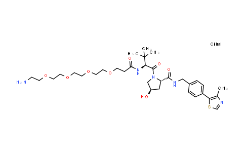 DY855348 | 2349429-70-3 | (2S,4R)-1-[(2S)-2-[3-[2-[2-[2-(2-aminoethoxy)ethoxy]ethoxy]ethoxy]propanoylamino]-3,3-dimethyl-butanoyl]-4-hydroxy-N-[[4-(4-methylthiazol-5-yl)phenyl]methyl]pyrrolidine-2-carboxamide