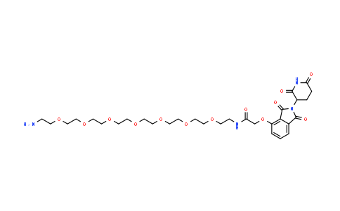 1957236-29-1 | N-[2-[2-[2-[2-[2-[2-[2-(2-aminoethoxy)ethoxy]ethoxy]ethoxy]ethoxy]ethoxy]ethoxy]ethyl]-2-[2-(2,6-dioxo-3-piperidyl)-1,3-dioxo-isoindolin-4-yl]oxy-acetamide