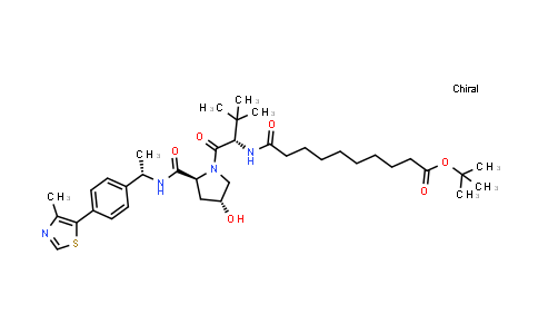 2700243-54-3 | tert-butyl 10-[[(1S)-1-[(2S,4R)-4-hydroxy-2-[[(1S)-1-[4-(4-methylthiazol-5-yl)phenyl]ethyl]carbamoyl]pyrrolidine-1-carbonyl]-2,2-dimethyl-propyl]amino]-10-oxo-decanoate
