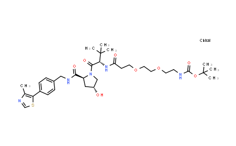 2412055-27-5 | tert-butyl N-[2-[2-[3-[[(1S)-1-[(2S,4R)-4-hydroxy-2-[[4-(4-methylthiazol-5-yl)phenyl]methylcarbamoyl]pyrrolidine-1-carbonyl]-2,2-dimethyl-propyl]amino]-3-oxo-propoxy]ethoxy]ethyl]carbamate
