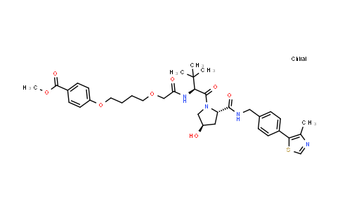 MC855382 | 1973409-80-1 | methyl 4-[4-[2-[[(1S)-1-[(2S,4R)-4-hydroxy-2-[[4-(4-methylthiazol-5-yl)phenyl]methylcarbamoyl]pyrrolidine-1-carbonyl]-2,2-dimethyl-propyl]amino]-2-oxo-ethoxy]butoxy]benzoate