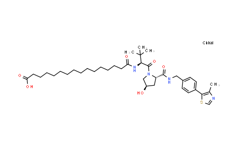 MC855394 | 2376050-02-9 | 16-[[(1S)-1-[(2S,4R)-4-hydroxy-2-[[4-(4-methylthiazol-5-yl)phenyl]methylcarbamoyl]pyrrolidine-1-carbonyl]-2,2-dimethyl-propyl]amino]-16-oxo-hexadecanoic acid