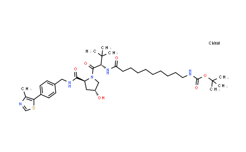 MC855398 | 2412055-11-7 | tert-butyl N-[10-[[(1S)-1-[(2S,4R)-4-hydroxy-2-[[4-(4-methylthiazol-5-yl)phenyl]methylcarbamoyl]pyrrolidine-1-carbonyl]-2,2-dimethyl-propyl]amino]-10-oxo-decyl]carbamate