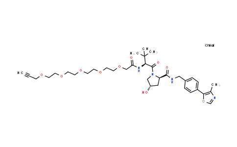 CAS No. 2098799-82-5, (2R,4S)-1-[(2S)-3,3-dimethyl-2-[[2-[2-[2-[2-(2-prop-2-ynoxyethoxy)ethoxy]ethoxy]ethoxy]acetyl]amino]butanoyl]-4-hydroxy-N-[[4-(4-methylthiazol-5-yl)phenyl]methyl]pyrrolidine-2-carboxamide