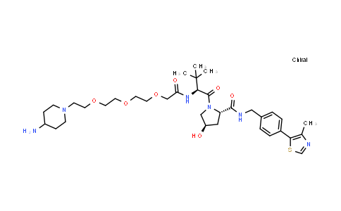 DY855401 | 2716124-99-9 | (2S,4R)-1-[(2S)-2-[[2-[2-[2-[2-(4-amino-1-piperidyl)ethoxy]ethoxy]ethoxy]acetyl]amino]-3,3-dimethyl-butanoyl]-4-hydroxy-N-[[4-(4-methylthiazol-5-yl)phenyl]methyl]pyrrolidine-2-carboxamide