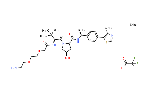 CAS No. 2940857-17-8, (2S,4R)-1-[(2S)-2-[[2-[2-(2-aminoethoxy)ethoxy]acetyl]amino]-3,3-dimethyl-butanoyl]-4-hydroxy-N-[(1S)-1-[4-(4-methylthiazol-5-yl)phenyl]ethyl]pyrrolidine-2-carboxamide;2,2,2-trifluoroacetic acid