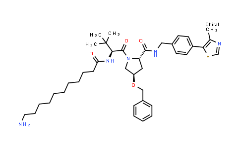 DY855407 | 2768513-85-3 | (2S,4R)-1-[(2S)-2-(11-aminoundecanoylamino)-3,3-dimethyl-butanoyl]-4-benzyloxy-N-[[4-(4-methylthiazol-5-yl)phenyl]methyl]pyrrolidine-2-carboxamide