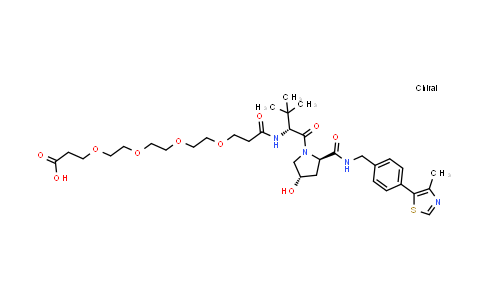 CAS No. 2733600-39-8, 3-[2-[2-[2-[3-[[(1R)-1-[(2R,4S)-4-hydroxy-2-[[4-(4-methylthiazol-5-yl)phenyl]methylcarbamoyl]pyrrolidine-1-carbonyl]-2,2-dimethyl-propyl]amino]-3-oxo-propoxy]ethoxy]ethoxy]ethoxy]propanoic acid