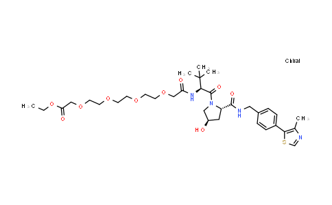 2408506-03-4 | ethyl 2-[2-[2-[2-[2-[[(1S)-1-[(2S,4R)-4-hydroxy-2-[[4-(4-methylthiazol-5-yl)phenyl]methylcarbamoyl]pyrrolidine-1-carbonyl]-2,2-dimethyl-propyl]amino]-2-oxo-ethoxy]ethoxy]ethoxy]ethoxy]acetate