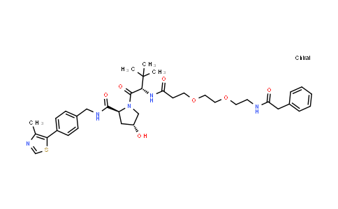 CAS No. 2683008-30-0, (2S,4R)-1-[(2S)-3,3-dimethyl-2-[3-[2-[2-[(2-phenylacetyl)amino]ethoxy]ethoxy]propanoylamino]butanoyl]-4-hydroxy-N-[[4-(4-methylthiazol-5-yl)phenyl]methyl]pyrrolidine-2-carboxamide