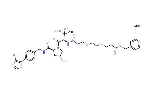 MC855419 | 2412055-57-1 | benzyl 3-[2-[3-[[(1S)-1-[(2S,4R)-4-hydroxy-2-[[4-(4-methylthiazol-5-yl)phenyl]methylcarbamoyl]pyrrolidine-1-carbonyl]-2,2-dimethyl-propyl]amino]-3-oxo-propoxy]ethoxy]propanoate