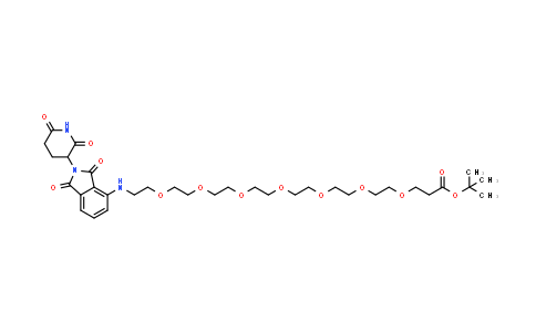DY855420 | 2461184-92-7 | tert-butyl 3-[2-[2-[2-[2-[2-[2-[2-[[2-(2,6-dioxo-3-piperidyl)-1,3-dioxo-isoindolin-4-yl]amino]ethoxy]ethoxy]ethoxy]ethoxy]ethoxy]ethoxy]ethoxy]propanoate