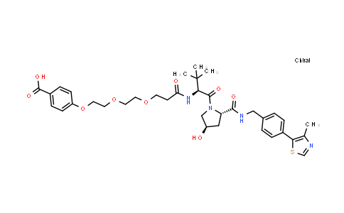 DY855423 | 2550756-26-6 | 4-[2-[2-[3-[[(1S)-1-[(2S,4R)-4-hydroxy-2-[[4-(4-methylthiazol-5-yl)phenyl]methylcarbamoyl]pyrrolidine-1-carbonyl]-2,2-dimethyl-propyl]amino]-3-oxo-propoxy]ethoxy]ethoxy]benzoic acid