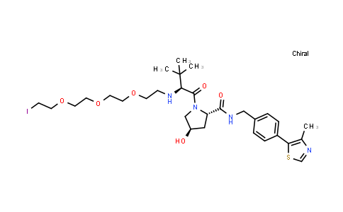 CAS No. 2641288-78-8, (2S,4R)-4-hydroxy-1-[(2S)-2-[2-[2-[2-(2-iodoethoxy)ethoxy]ethoxy]ethylamino]-3,3-dimethyl-butanoyl]-N-[[4-(4-methylthiazol-5-yl)phenyl]methyl]pyrrolidine-2-carboxamide