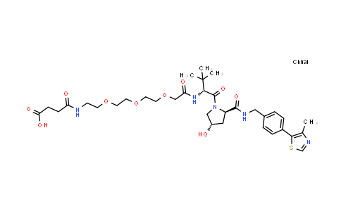 DY855435 | 2569295-15-2 | 4-[2-[2-[2-[2-[[(1R)-1-[(2R,4S)-4-hydroxy-2-[[4-(4-methylthiazol-5-yl)phenyl]methylcarbamoyl]pyrrolidine-1-carbonyl]-2,2-dimethyl-propyl]amino]-2-oxo-ethoxy]ethoxy]ethoxy]ethylamino]-4-oxo-butanoic acid