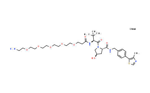 DY855440 | 2375432-97-4 | (2S,4R)-1-[(2S)-2-[3-[2-[2-[2-[2-(2-aminoethoxy)ethoxy]ethoxy]ethoxy]ethoxy]propanoylamino]-3,3-dimethyl-butanoyl]-4-hydroxy-N-[[4-(4-methylthiazol-5-yl)phenyl]methyl]pyrrolidine-2-carboxamide