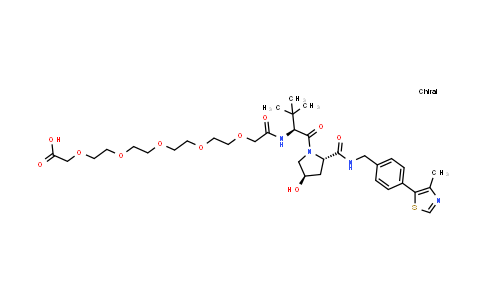 CAS No. 2172820-13-0, 2-[2-[2-[2-[2-[2-[[(1S)-1-[(2S,4R)-4-hydroxy-2-[[4-(4-methylthiazol-5-yl)phenyl]methylcarbamoyl]pyrrolidine-1-carbonyl]-2,2-dimethyl-propyl]amino]-2-oxo-ethoxy]ethoxy]ethoxy]ethoxy]ethoxy]acetic acid