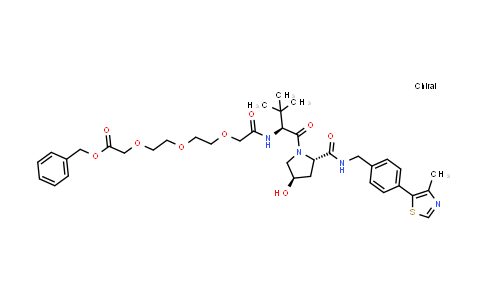 DY855444 | 2412055-59-3 | benzyl 2-[2-[2-[2-[[(1S)-1-[(2S,4R)-4-hydroxy-2-[[4-(4-methylthiazol-5-yl)phenyl]methylcarbamoyl]pyrrolidine-1-carbonyl]-2,2-dimethyl-propyl]amino]-2-oxo-ethoxy]ethoxy]ethoxy]acetate