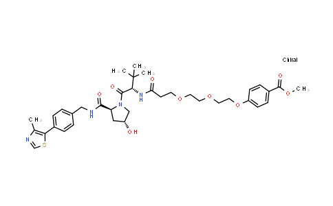 CAS No. 2550756-22-2, methyl 4-[2-[2-[3-[[(1S)-1-[(2S,4R)-4-hydroxy-2-[[4-(4-methylthiazol-5-yl)phenyl]methylcarbamoyl]pyrrolidine-1-carbonyl]-2,2-dimethyl-propyl]amino]-3-oxo-propoxy]ethoxy]ethoxy]benzoate