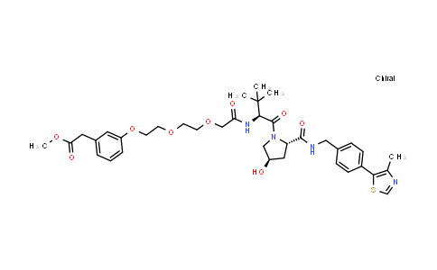 CAS No. 2467965-58-6, methyl 2-[3-[2-[2-[2-[[(1S)-1-[(2S,4R)-4-hydroxy-2-[[4-(4-methylthiazol-5-yl)phenyl]methylcarbamoyl]pyrrolidine-1-carbonyl]-2,2-dimethyl-propyl]amino]-2-oxo-ethoxy]ethoxy]ethoxy]phenyl]acetate